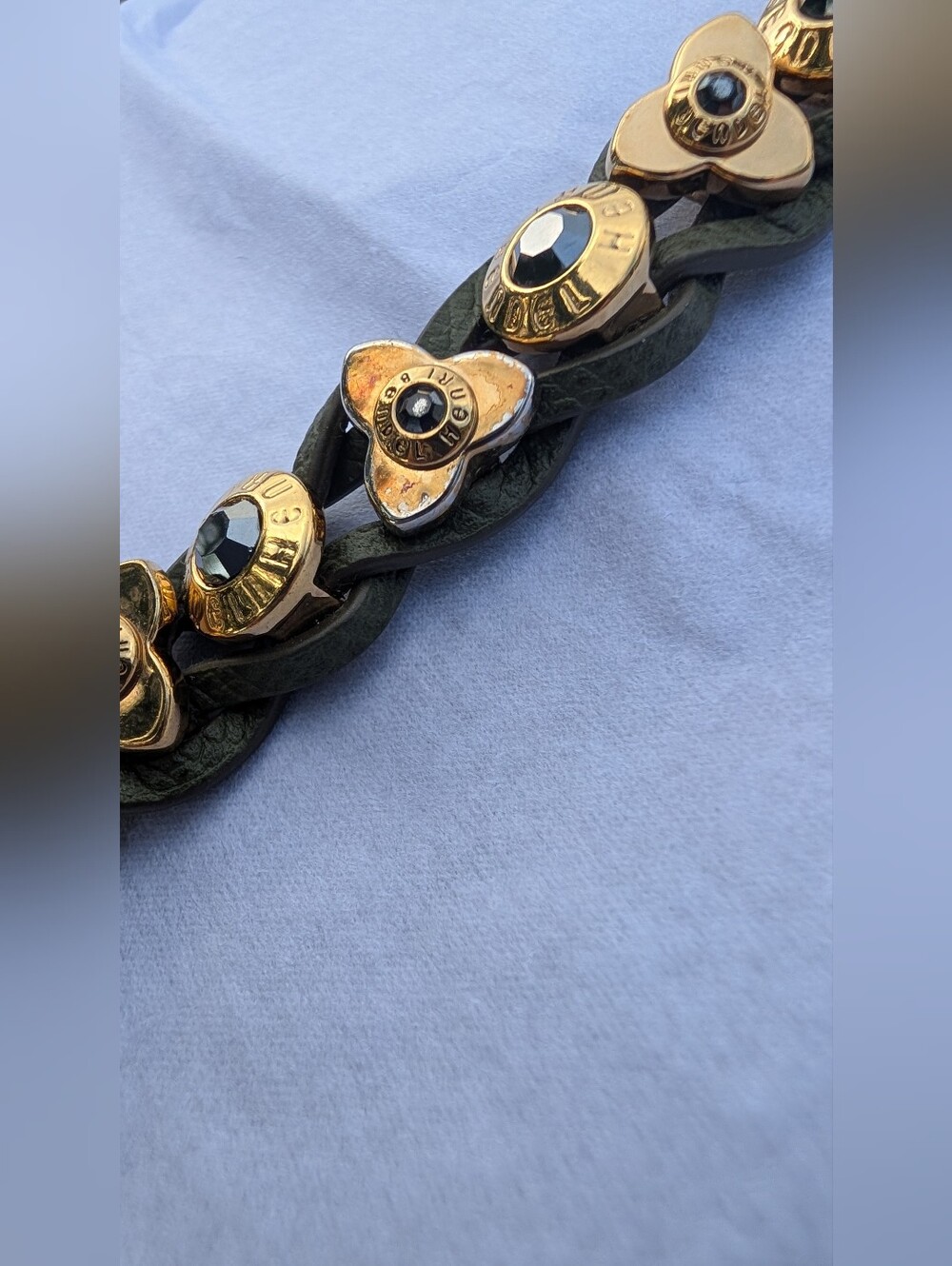 Henri Bendel Braided Leather Snap Closure Bracelet